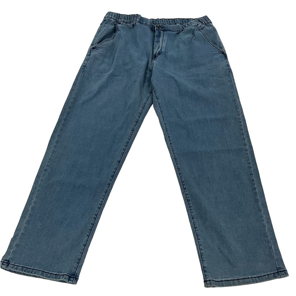 NWT Soojun Jeans 44"x32" Men's "Light Blue" Comfort Stretch Elastic Waist